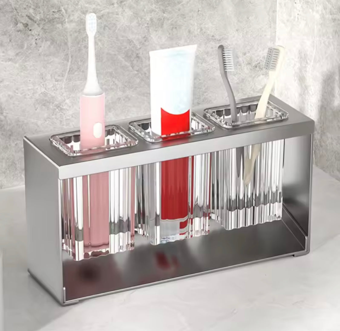 Acrylic Cutlery Holder With Metal Stand, Multi Grid Kitchen Cutlery Storage Organizer, Makeup Brush Organizer, Bathroom Toiletries Holder Acrylic Cutlery Holder With Metal Stand, Multi Grid Kitchen Cutlery Storage Organizer, Makeup Brush Organizer, Bathroom Toiletries Holder